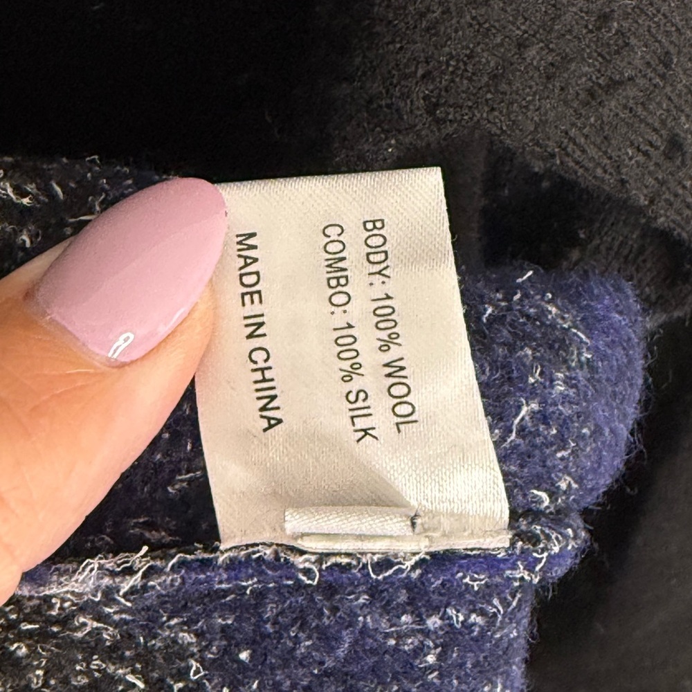 Proenza Schouler dress long sleeve blue black wool silk size xs oversized - Picture 9 of 10